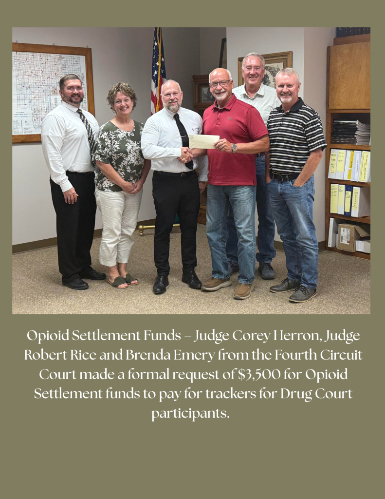 Opioid Settlement Funds Presentation - funds will be to pay for trackers for drug court participants