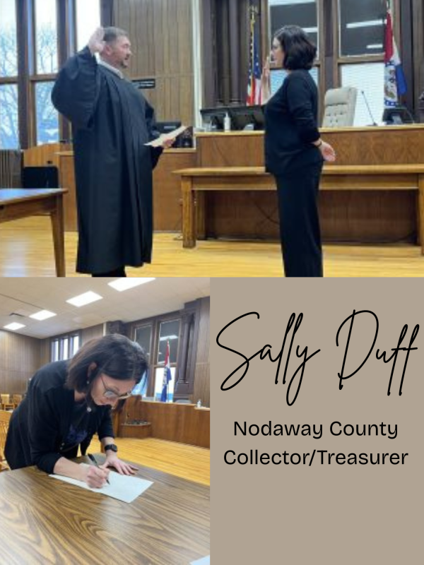 Sally Sally Duff being sworn in